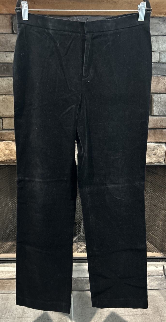 Women’s LAUREN Ralph Lauren LRL Black Velvet Straight Leg Pants Size 10